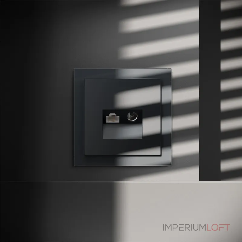 Розетка телевизионная встраиваемая S70 TV+RJ45 кат. 6 (графит) Voltum VLS060707 от ImperiumLoft