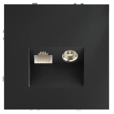 Розетка телевизионная встраиваемая S70 TV+RJ45 кат. 6 (графит) Voltum VLS060707