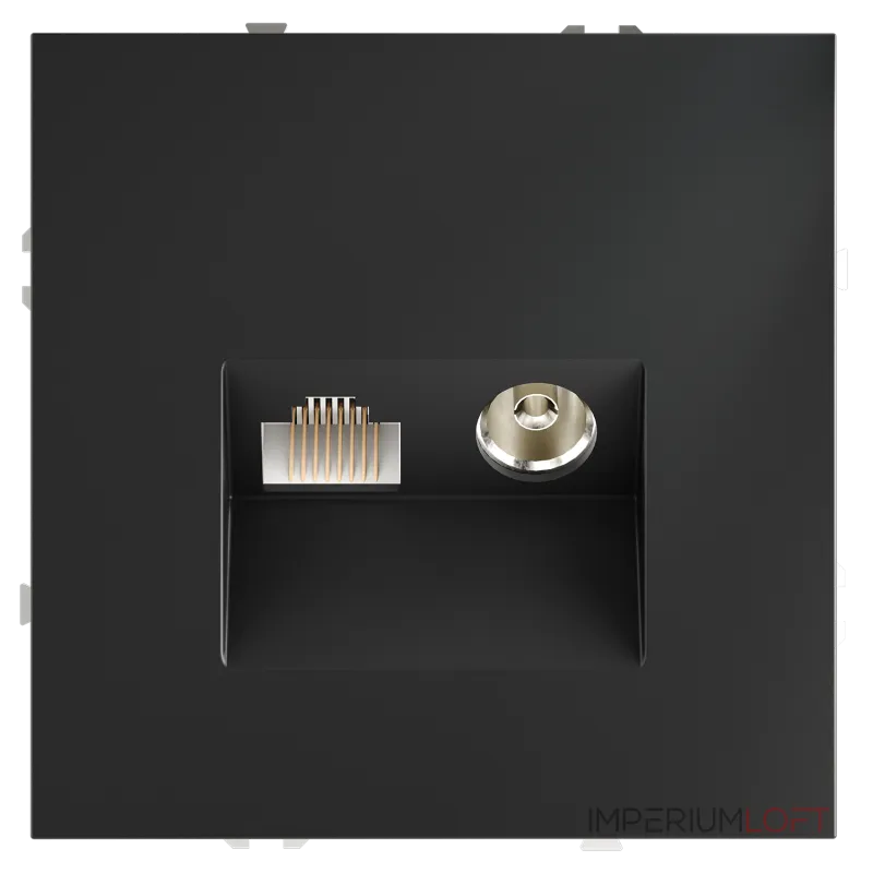 Розетка телевизионная встраиваемая S70 TV+RJ45 кат. 6 (графит) Voltum VLS060707 от ImperiumLoft