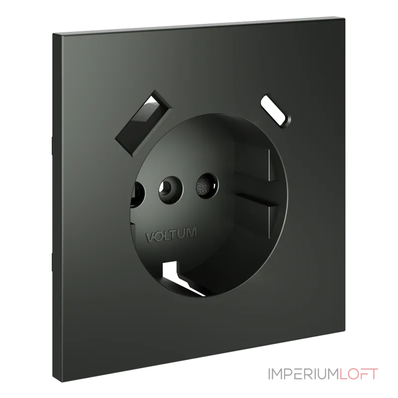 Накладка для розетки с заземлением и защитными шторками с USB A+C S70 (титан) Voltum VLS001006 от ImperiumLoft