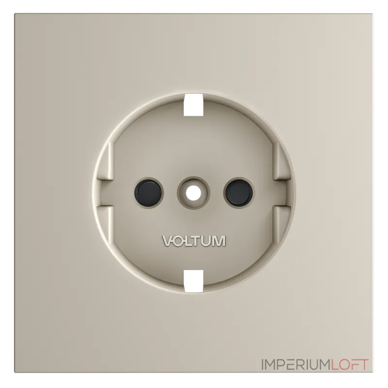 Накладка для розетки с заземлением и защитными шторками S70 (кашемир) Voltum VLS000703 от ImperiumLoft