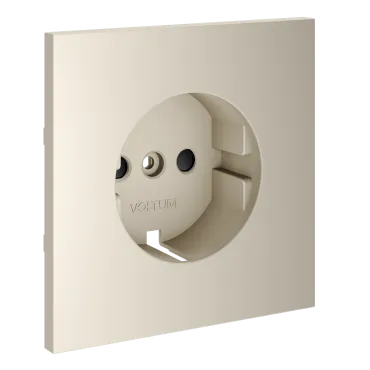 Накладка для розетки с заземлением и защитными шторками S70 (кашемир) Voltum VLS000703