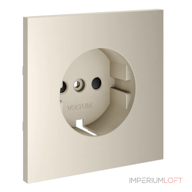 Накладка для розетки с заземлением и защитными шторками S70 (кашемир) Voltum VLS000703 от ImperiumLoft