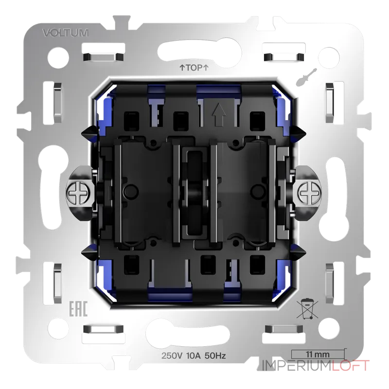 Механизм проходного переключателя двухклавишного 10А S70 Voltum VLS0203M от ImperiumLoft