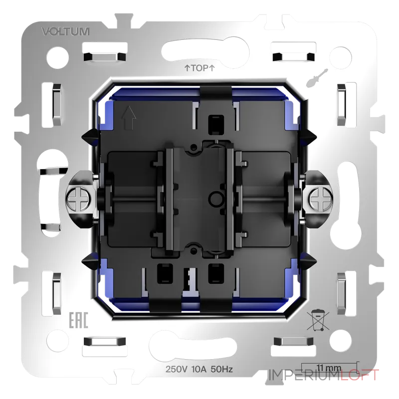 Механизм проходного переключателя одноклавишного 10А S70 Voltum VLS0103M от ImperiumLoft