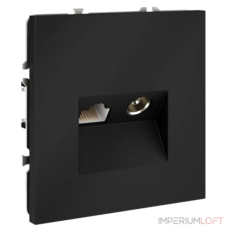 Розетка телевизионная встраиваемая S70 TV+RJ45 кат. 6 (графит) Voltum VLS060707 от ImperiumLoft