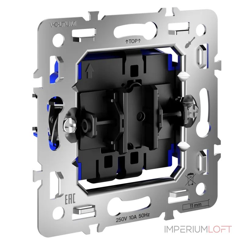 Механизм проходного переключателя одноклавишного 10А S70 Voltum VLS0103M от ImperiumLoft