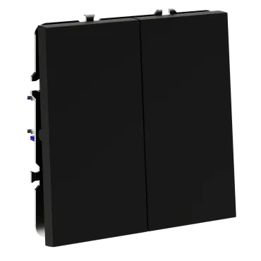 Перекрестный переключатель встраиваемый S70 двухклавишный 10А (черный матовый) Voltum VLS020508 Перекрестный переключатель встраиваемый S70 двухклавишный 10А (черный матовый) Voltum VLS020508