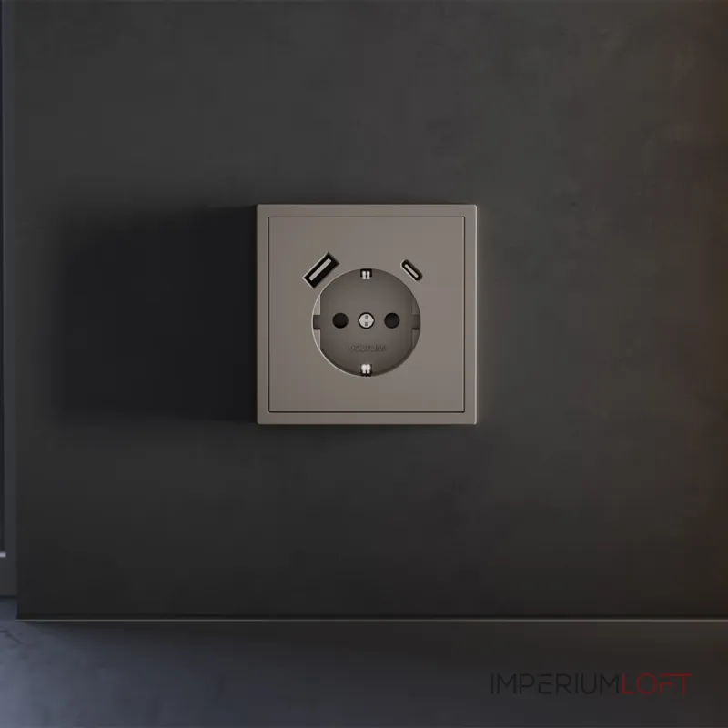 Накладка для розетки с заземлением и защитными шторками с USB A+C S70 (капучино) Voltum VLS001014 от ImperiumLoft Накладка для розетки с заземлением и защитными шторками с USB A+C S70 (капучино) Voltum VLS001014 от ImperiumLoft