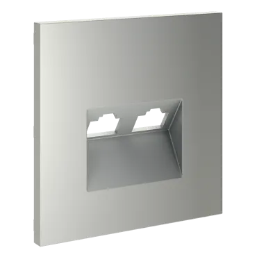 Накладка для розетки компьютерной двойной RJ45+RJ45 кат.6 S70 (сталь) Voltum VLS001405