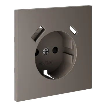 Накладка для розетки с заземлением и защитными шторками с USB A+C S70 (капучино) Voltum VLS001014 Накладка для розетки с заземлением и защитными шторками с USB A+C S70 (капучино) Voltum VLS001014