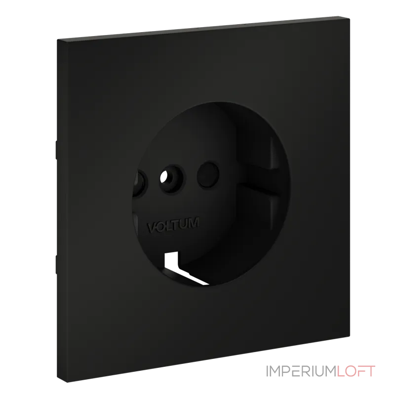 Накладка для розетки с заземлением и защитными шторками S70 (черный матовый) Voltum VLS000708 от ImperiumLoft Накладка для розетки с заземлением и защитными шторками S70 (черный матовый) Voltum VLS000708 от ImperiumLoft