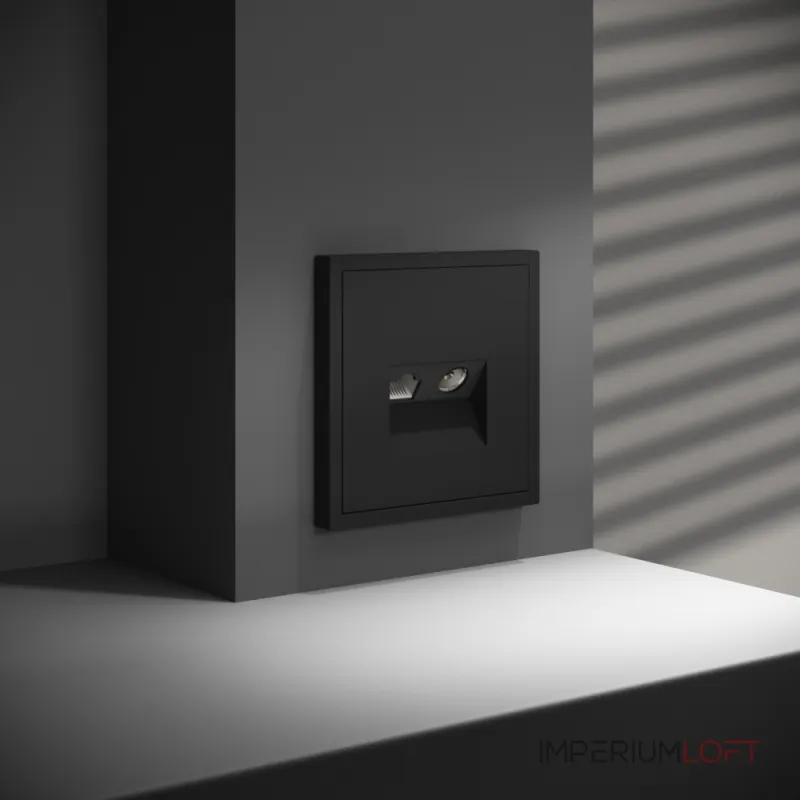 Розетка телевизионная встраиваемая S70 TV+RJ45 кат. 6 (черный матовый) Voltum VLS060708 от ImperiumLoft