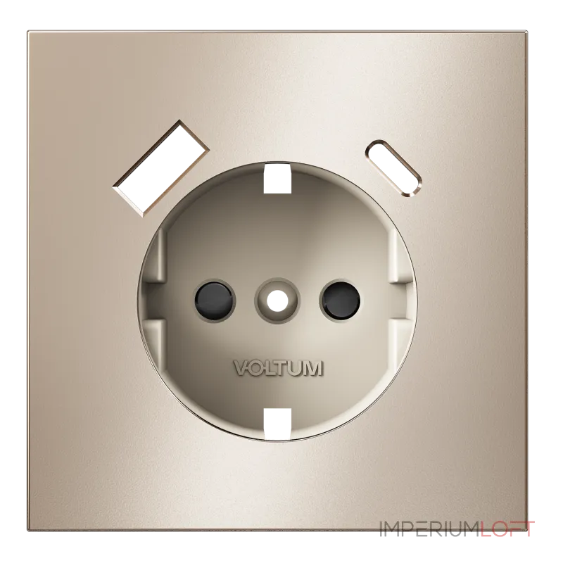 Накладка для розетки с заземлением и защитными шторками с USB A+C S70 (платина) Voltum VLSM001010 от ImperiumLoft
