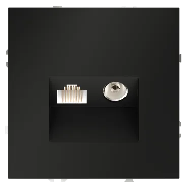 Розетка телевизионная встраиваемая S70 TV+RJ45 кат. 6 (черный матовый) Voltum VLS060708