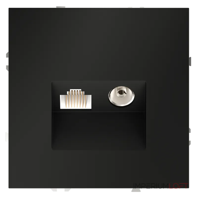 Розетка телевизионная встраиваемая S70 TV+RJ45 кат. 6 (черный матовый) Voltum VLS060708 от ImperiumLoft