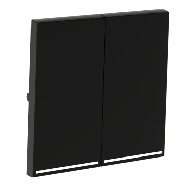 Клавиши для выключателя/переключателя двухклавишного с подсветкой S70 (черный матовый) Voltum VLS000408