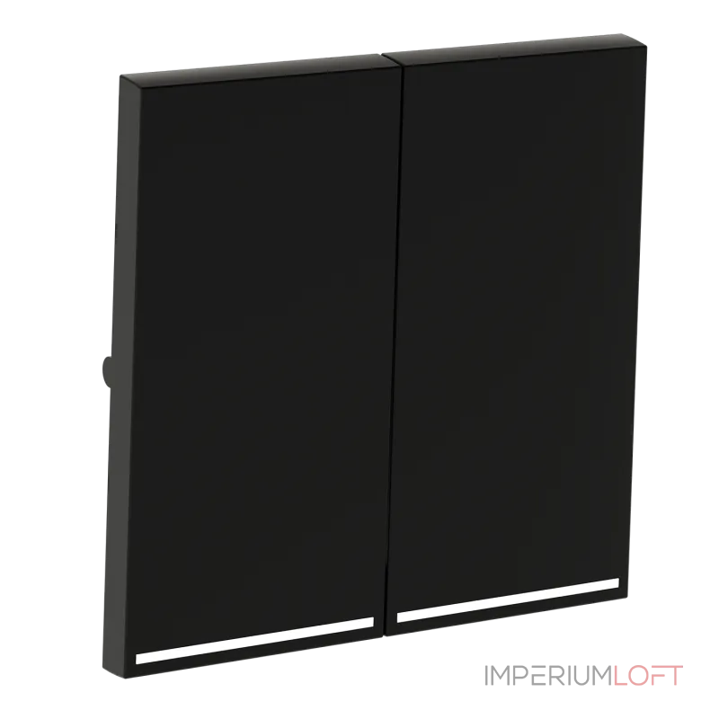 Клавиши для выключателя/переключателя двухклавишного с подсветкой S70 (черный матовый) Voltum VLS000408 от ImperiumLoft