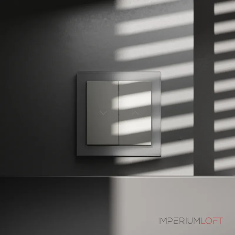 Выключатель встраиваемый S70 для жалюзи 10А (сталь) Voltum VLS020705 от ImperiumLoft