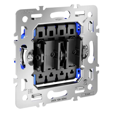 Механизм перекрестного переключателя двухклавишного 10А S70 Voltum VLS0205M