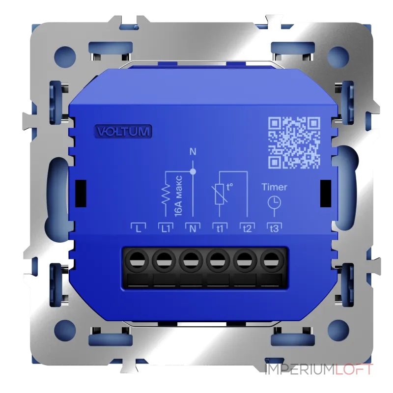 Терморегулятор электронный S70 с индикацией и датчиком для теплого пола (деним) Voltum VLS070115 от ImperiumLoft