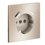 Накладка для розетки с заземлением и защитными шторками с USB A+C S70 (платина) Voltum VLSM001010 от ImperiumLoft