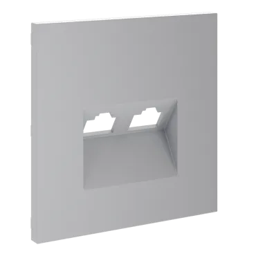 Накладка для розетки компьютерной двойной RJ45+RJ45 кат.6 S70 (серый) Voltum VLS001416