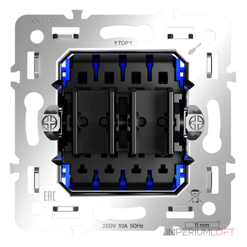 Механизм перекрестного переключателя двухклавишного 10А S70 Voltum VLS0205M от ImperiumLoft