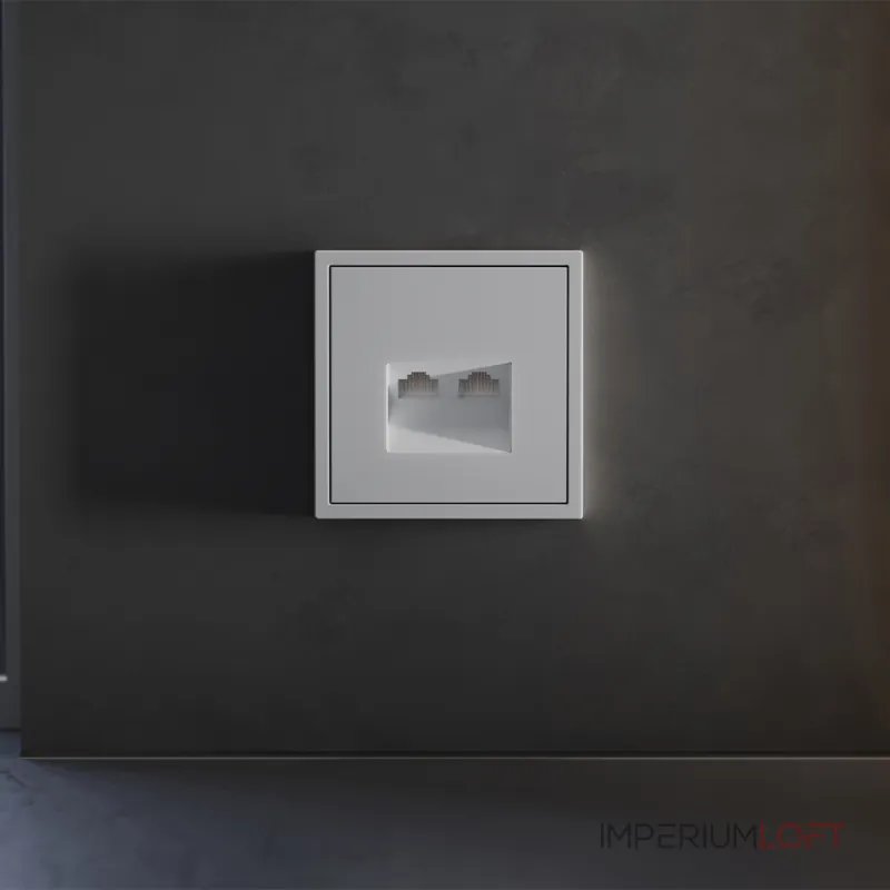 Накладка для розетки компьютерной двойной RJ45+RJ45 кат.6 S70 (серый) Voltum VLS001416 от ImperiumLoft