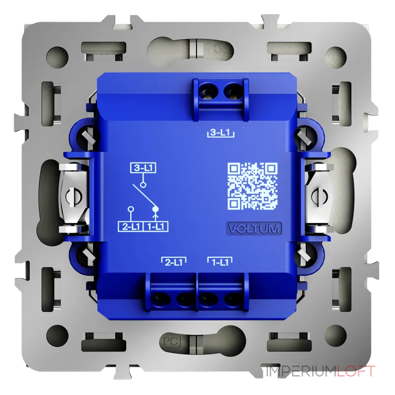 Выключатель встраиваемый S70 для жалюзи 10А (сталь) Voltum VLS020705 от ImperiumLoft