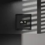 Розетка телевизионная встраиваемая S70 TV+RJ45 кат. 6 (черный матовый) Voltum VLS060708 от ImperiumLoft