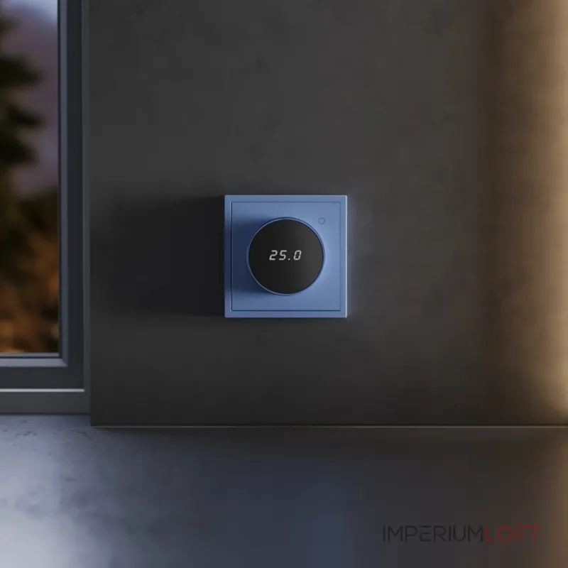 Терморегулятор электронный S70 с индикацией и датчиком для теплого пола (деним) Voltum VLS070115 от ImperiumLoft