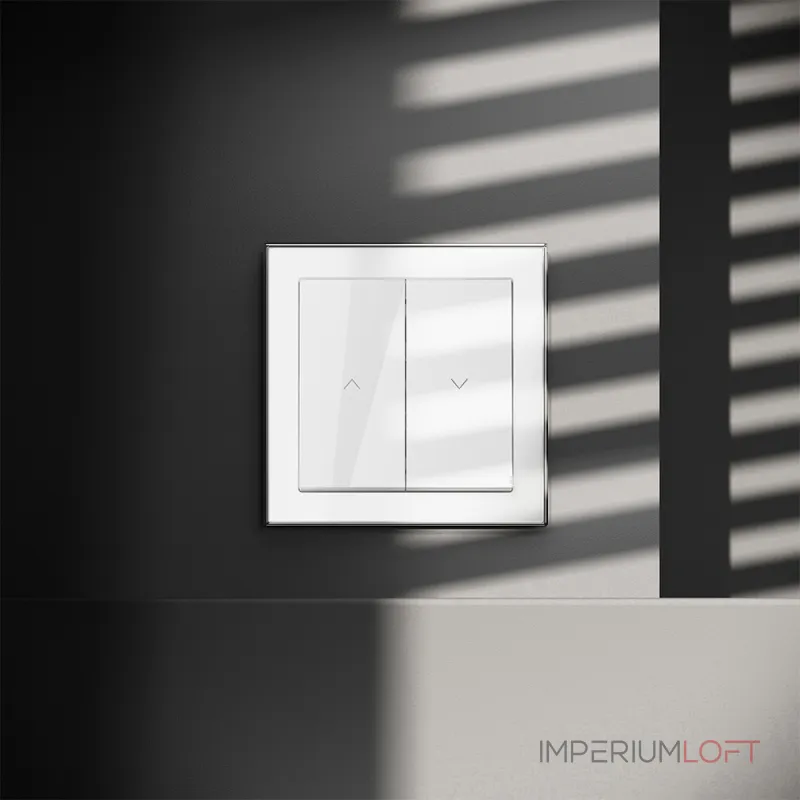Выключатель встраиваемый S70 для жалюзи 10А (белый глянцевый) Voltum VLS020701 от ImperiumLoft