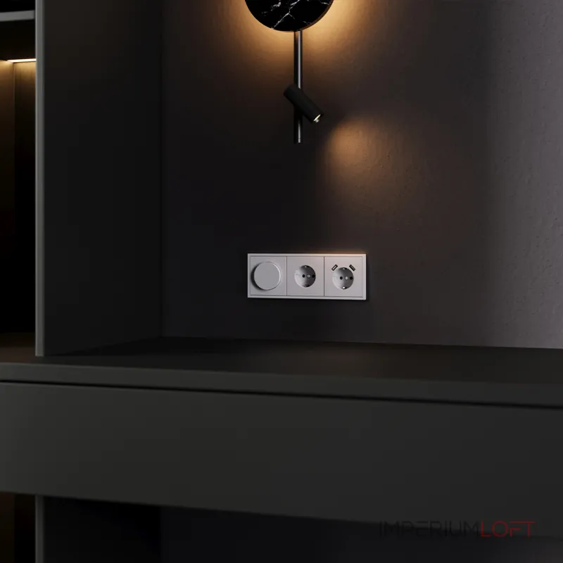 Накладка для светорегулятора поворотно-нажимного S70 (серый) Voltum VLS002016 от ImperiumLoft