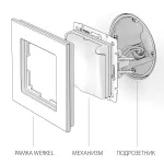 Розетка влагозащ. с зазем. с защит. крышкой и шторками Werkel  W1171204 от ImperiumLoft