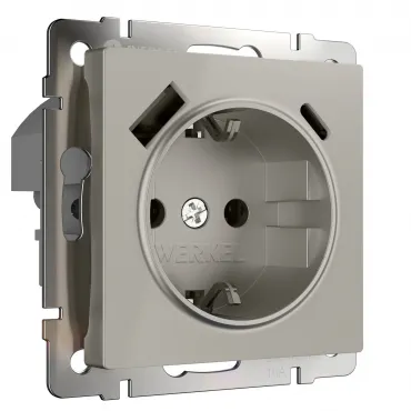 Розетка с заземлением. шторками и USB тип A+C Werkel a069465 Розетка с заземлением. шторками и USB тип A+C Werkel a069465