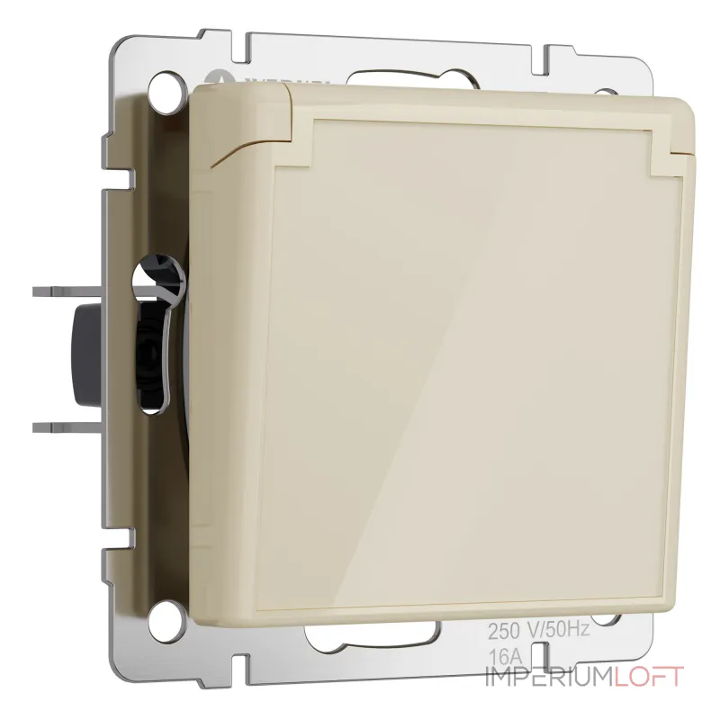 Розетка влагозащитная с защитной крышкой и шторкамиWerkel a064062 от ImperiumLoft