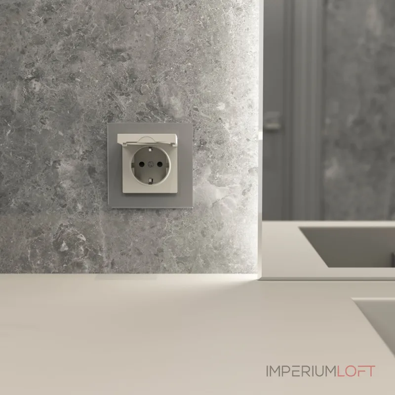 Розетка влагозащитная с защитной крышкой и шторкамиWerkel a069464 от ImperiumLoft