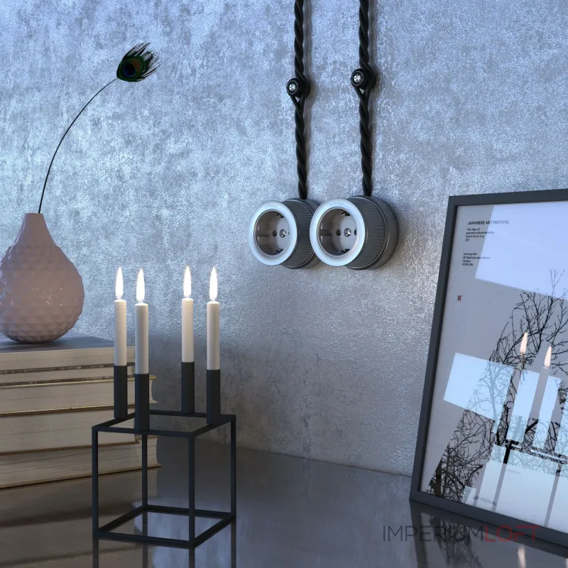 Розетка с заземлением РетроWerkel a044922 от ImperiumLoft