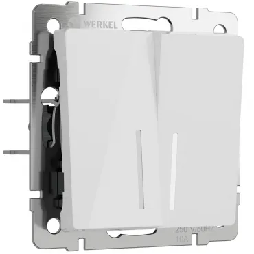 Выключатель двухклавишный проходной с подсветкой Werkel a064008