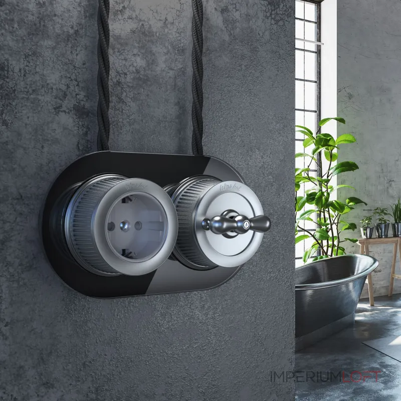 Розетка с заземлением РетроWerkel a044922 от ImperiumLoft