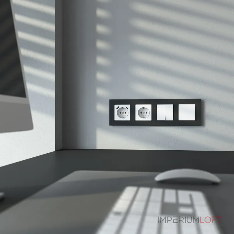 Розетка с заземлением. шторками и USB тип A+C Werkel a069613 от ImperiumLoft