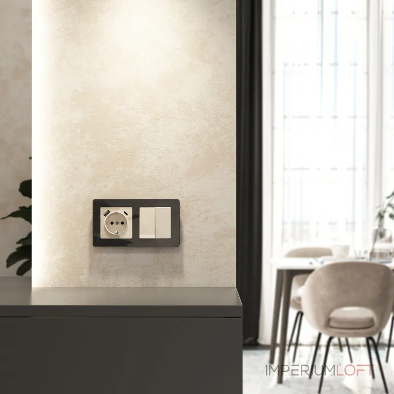 Розетка с заземлением. шторками и USB тип A+C Werkel a064131 от ImperiumLoft