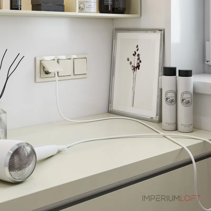 Розетка влагозащитная с защитной крышкой и шторками Werkel a051491 от ImperiumLoft