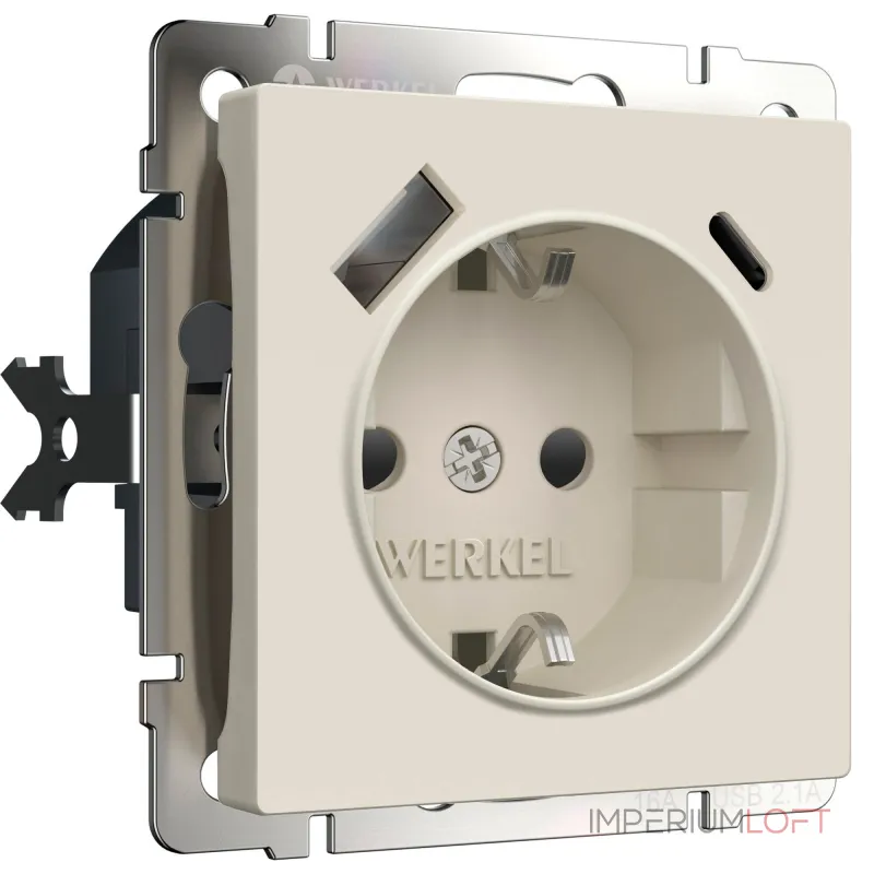 Розетка с заземлением. шторками и USB тип A+C Werkel a069611 от ImperiumLoft Розетка с заземлением. шторками и USB тип A+C Werkel a069611 от ImperiumLoft