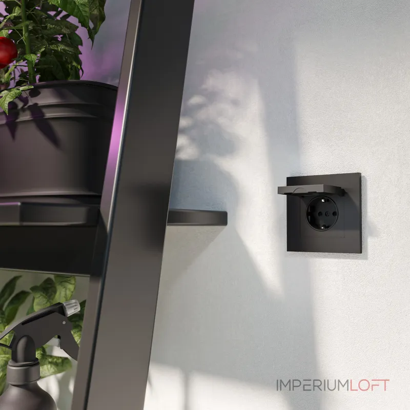 Розетка влагозащитная с защитной крышкой и шторкамиWerkel a069582 от ImperiumLoft