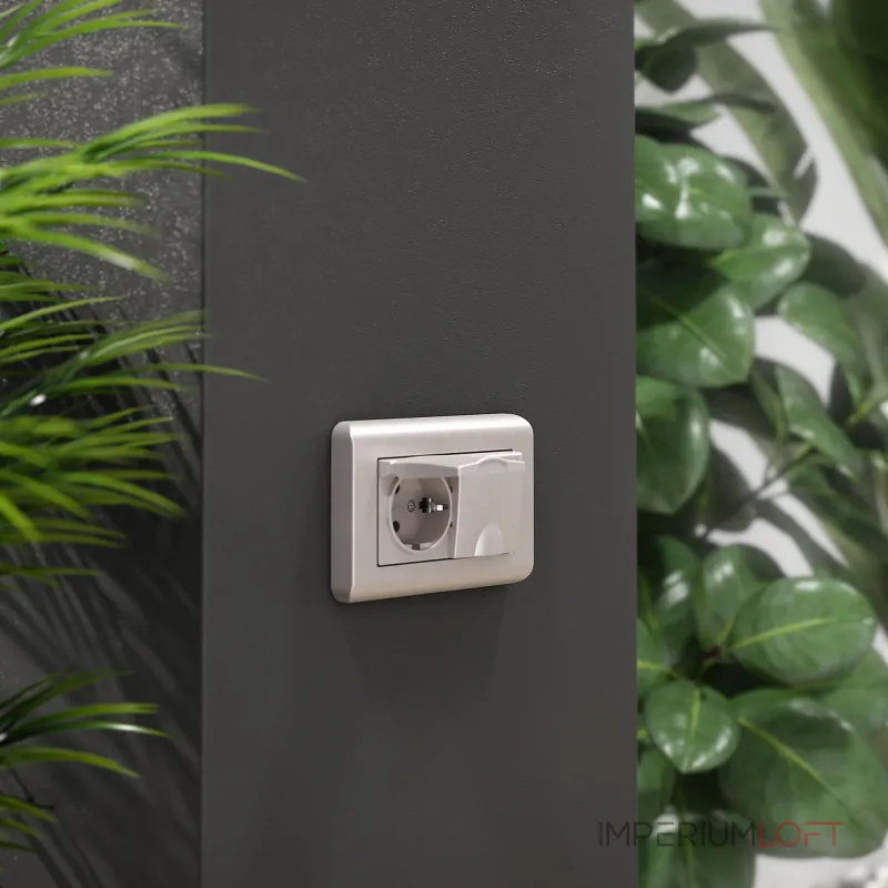 Розетка двойная влагозащ с зазем с защит крышками и шторками Werkel a057289 от ImperiumLoft