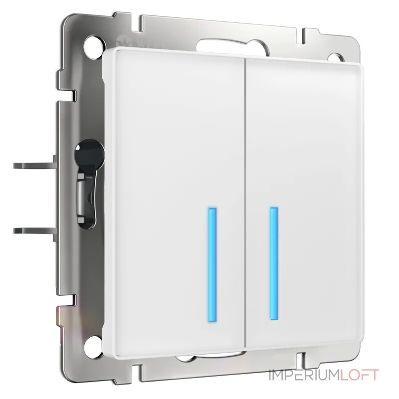 Сенсорный выключатель двухклавишный с подсветкой 1000 Вт Werkel W4520001 от ImperiumLoft