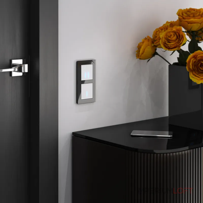 Сенсорный выключатель двухклавишный с подсветкой 1000 Вт Werkel W4520001 от ImperiumLoft