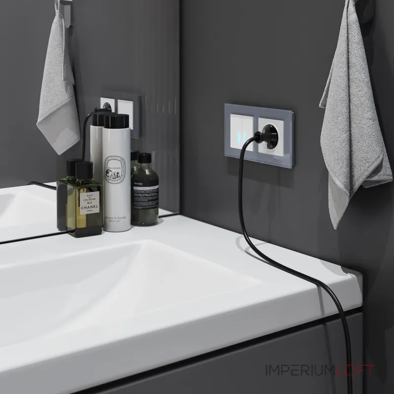 Сенсорный выключатель двухклавишный с подсветкой 1000 Вт Werkel W4520001 от ImperiumLoft